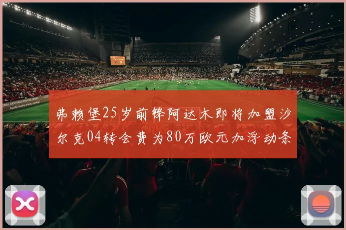 弗赖堡25岁前锋阿达木即将加盟沙尔克04转会费为80万欧元加浮动条件